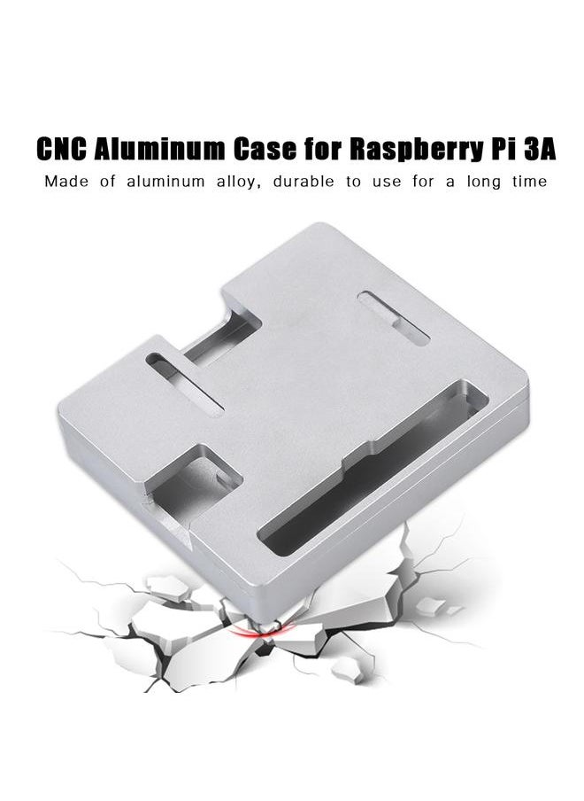 Thoraya Ultra-thin Aluminum Alloy CNC Case Portable Box for Raspberry Pi 3A Cooling Heatsink Silver  - Image 5