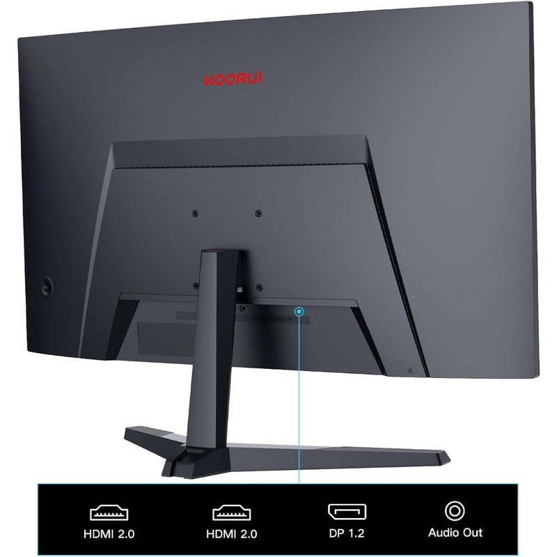 Gaming Monitor for PC - FHD 1080P Curved VA Panel, 165Hz Refresh Rate, 1ms Response, 1500R Radius, Adaptive Sync, HDMI x2/DP, VESA Mount, Tilt Adjustable, Eye Care - Image 4