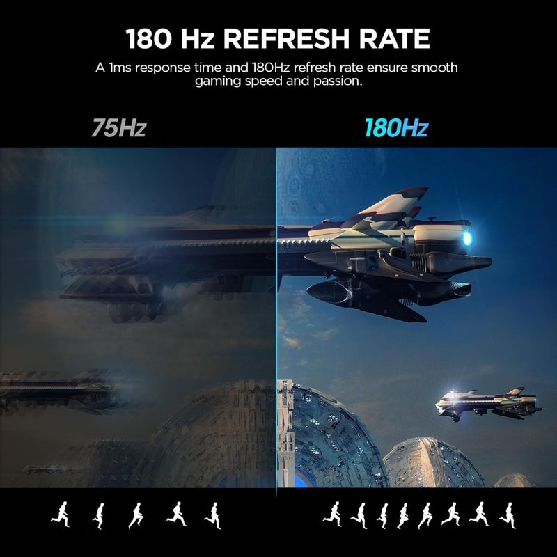 Gaming Monitor for PC - FHD 1080P Curved VA Panel, 165Hz Refresh Rate, 1ms Response, 1500R Radius, Adaptive Sync, HDMI x2/DP, VESA Mount, Tilt Adjustable, Eye Care - Image 3