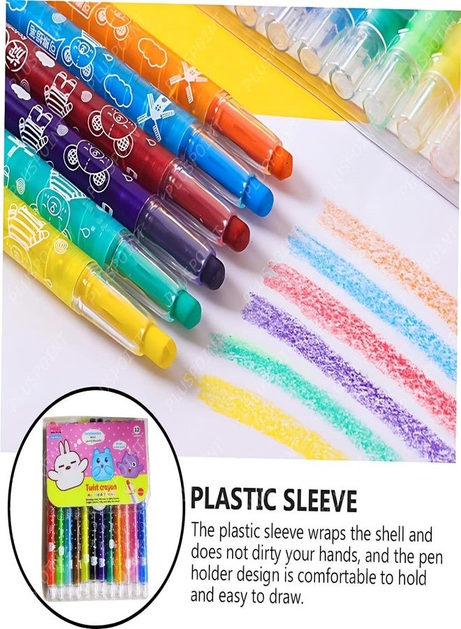PLUSPOINT Twist Crayons For Kids - 12 Pcs Crayon Set | Crayon For Drawing, Painting and Coloring | Art & Craft Tools | Ideal For Birthday Gifts For Children - Image 5