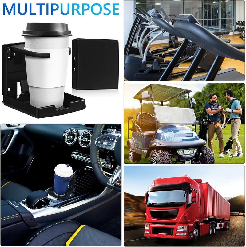 Car Drink Cup Holder and Water Bottle Holder 2pcs Folding Black Automotive for Vehicle Interior Beverage Storage Organizer - Image 3