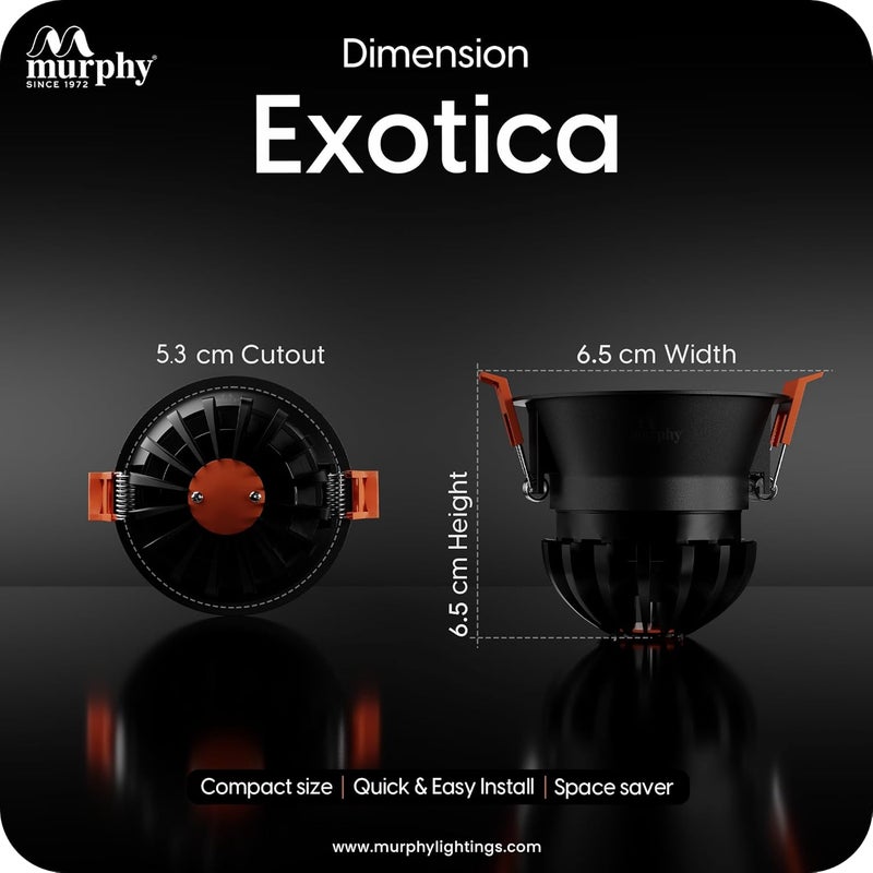 Murphy 7W Black Body Rose Gold Finish COB Spot Down Light Warm White Pack of 10 - Image 4