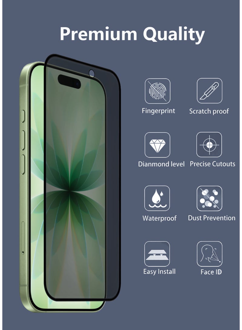 Apple iPhone 17 Privacy Invisible Shield Tempered Glass Full Glue Screen Protector |Premium Edge to Edge Anti Spy Privacy Tempered Glass with Easy Installation Kit - Privacy Glass - Image 2