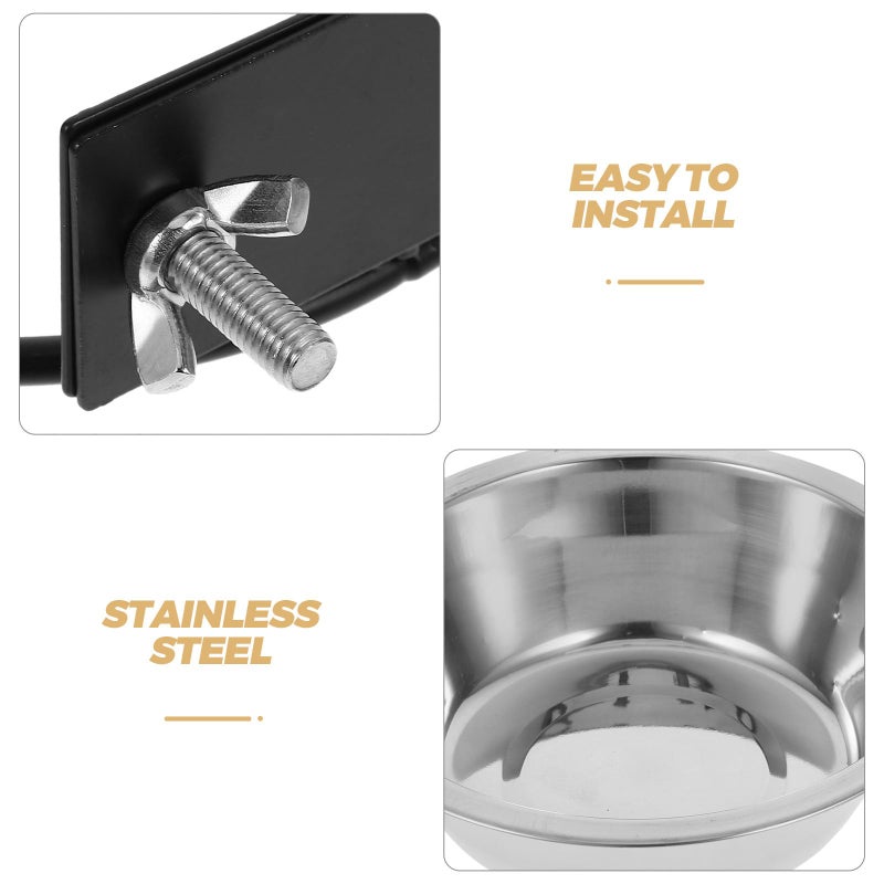 Wall Mounted Elevated Pet Feeder Stainless Steel Bowls Large Size For Dogs And Cats - Image 4