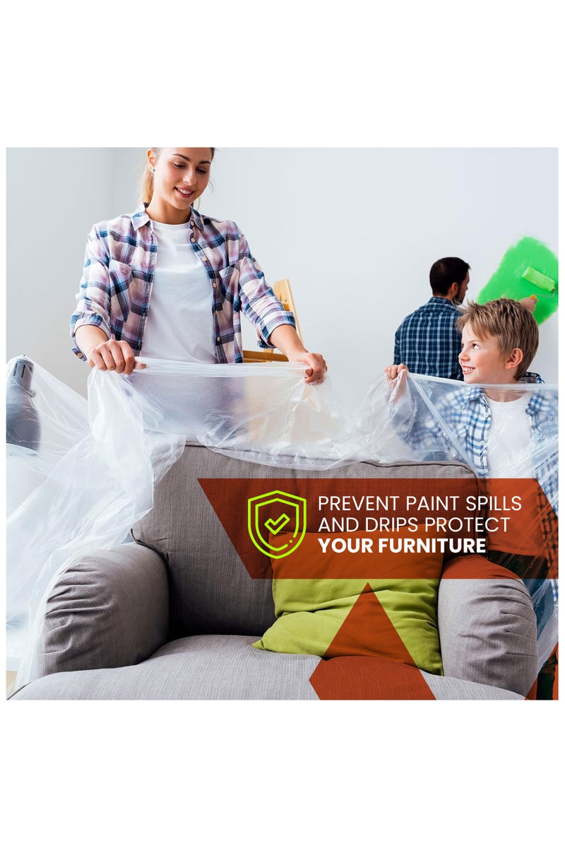 Duravel Duravel Masking Sheet Dust Film, 4x5m, 6 Microns, Indoor/Outdoor Protection Cover for Paint and Dust Visit the Duravel Store  - Image 2