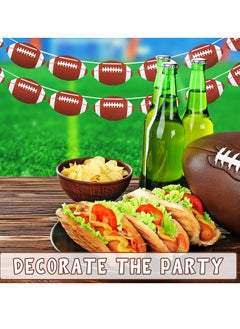 سيوسي لافتة زينة حفلات كرة القدم للعبة Bowl Game Goal Post Garland Supplies Fans Club Bars ديكور المنزل 4 قطعة  - Image 3