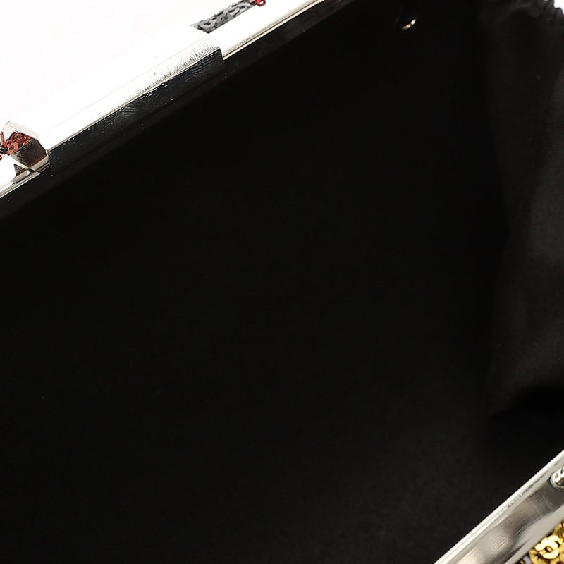 Mr.joe Sequin Floral Box Clutch - Black - Image 4