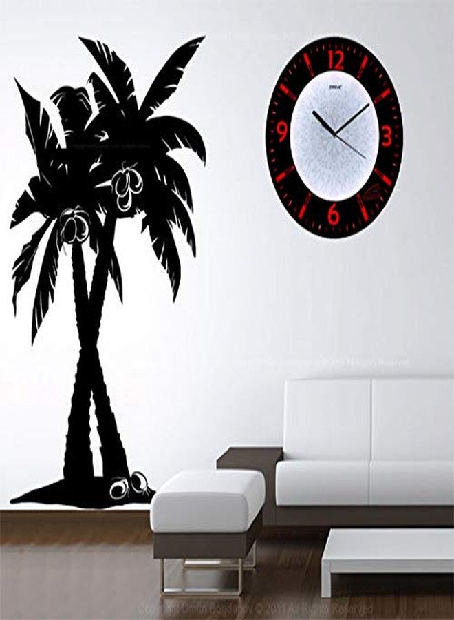Oreva Plastic Abstract Back Light Round Analog Wall Clock (32 cm x 32 cm x 4 cm, Red LED, AQ 1667) - Image 3