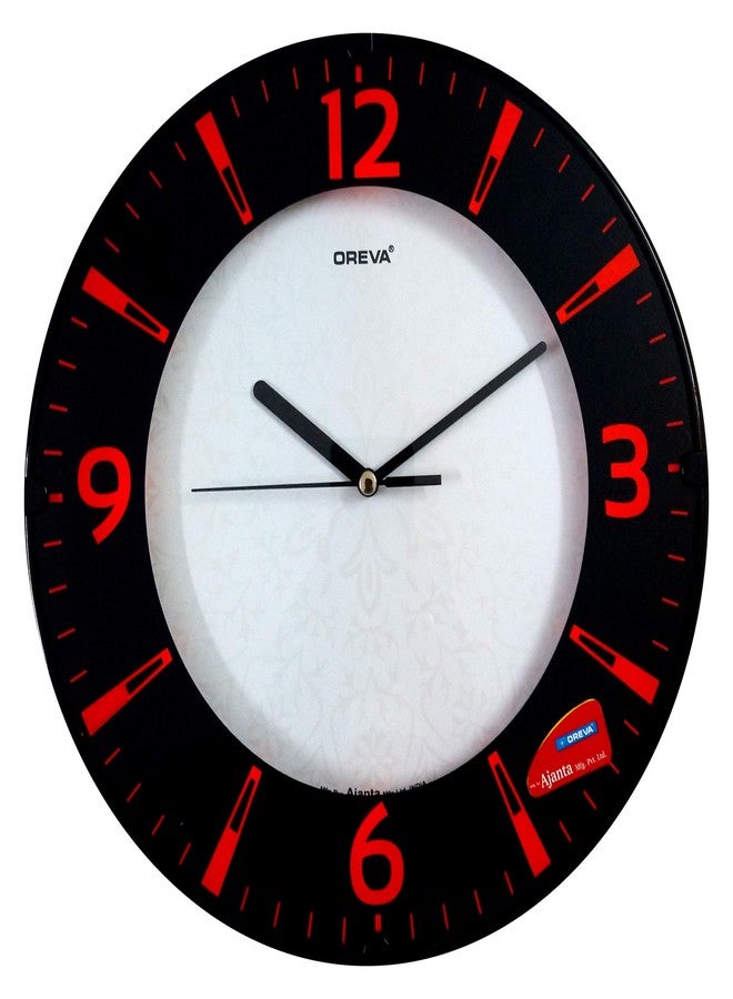 Oreva Plastic Abstract Back Light Round Analog Wall Clock (32 cm x 32 cm x 4 cm, Red LED, AQ 1667) - Image 2