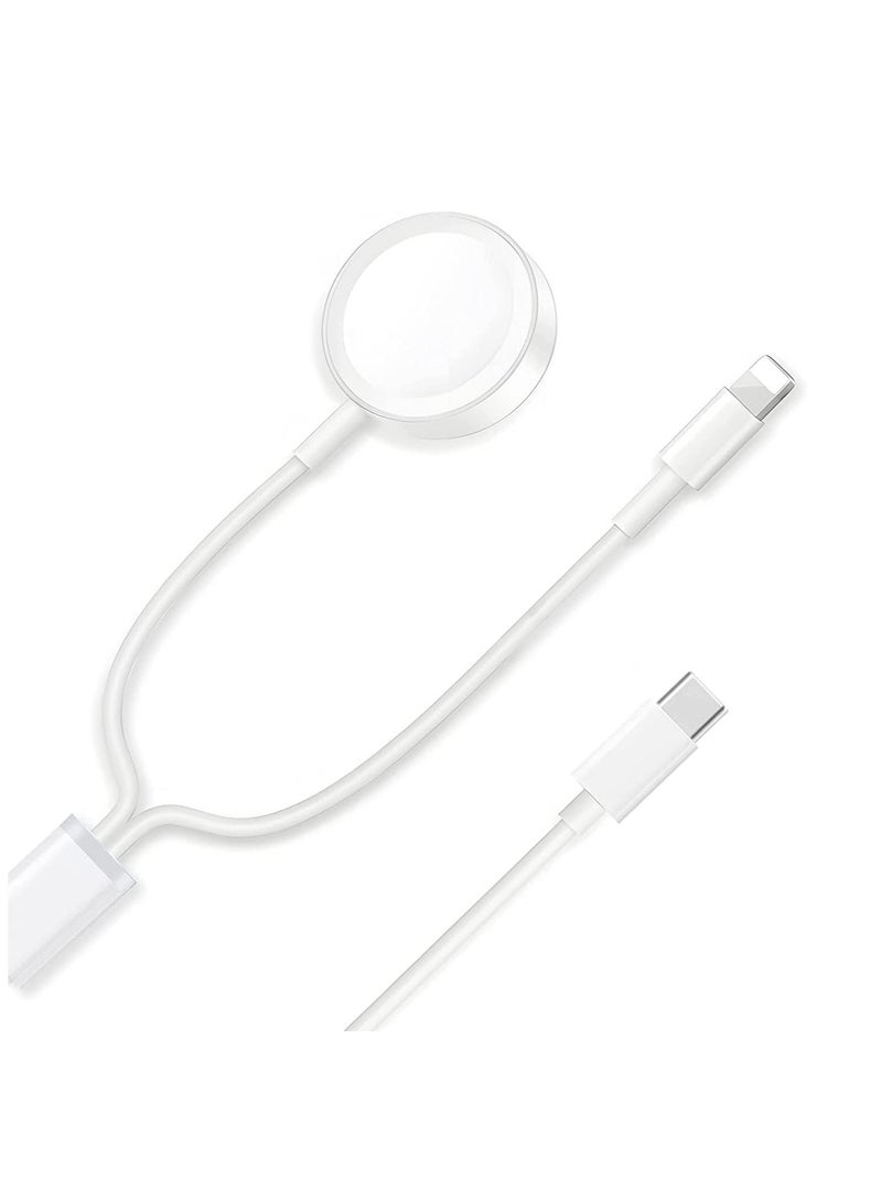 Excefore USB C Watch Charger, Magnetic Charging Cable, 4.9 ft/2m, 2 in 1 iPhone Watch Charger for Apple Watch Series SE/8/7/6/5/4/3/2/1 iPhone 14/13/12/11 Pro/Pro Max/XS Max/XS/XR  - Image 1