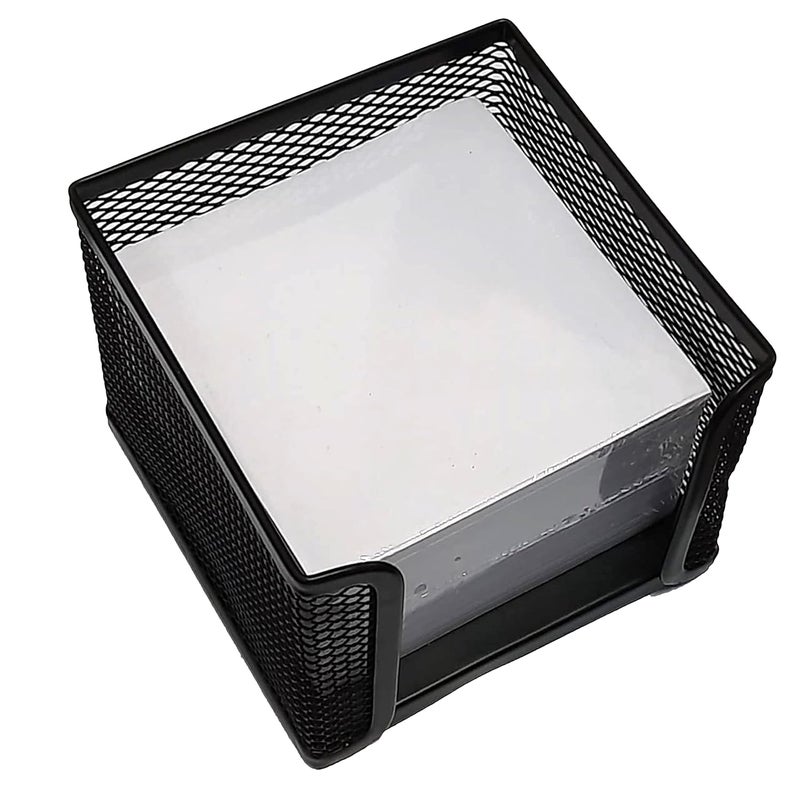 Imprint Black Metal Memo Block Holder with Memo Cube with 650 Papers,Holder Size 10 X 10 X 8 CM - Image 1