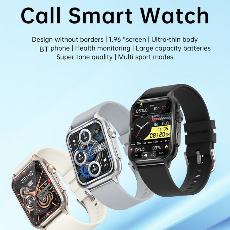 Waterproof Smartwatch: Silver Stainless Steel Strap, 24-Hour Heart Rate Monitoring, Intelligent Voice Assistant - 7-Day Daily Use Long Standby Time, Health Management for Fitness Enthusiasts & Daily H - Image 2