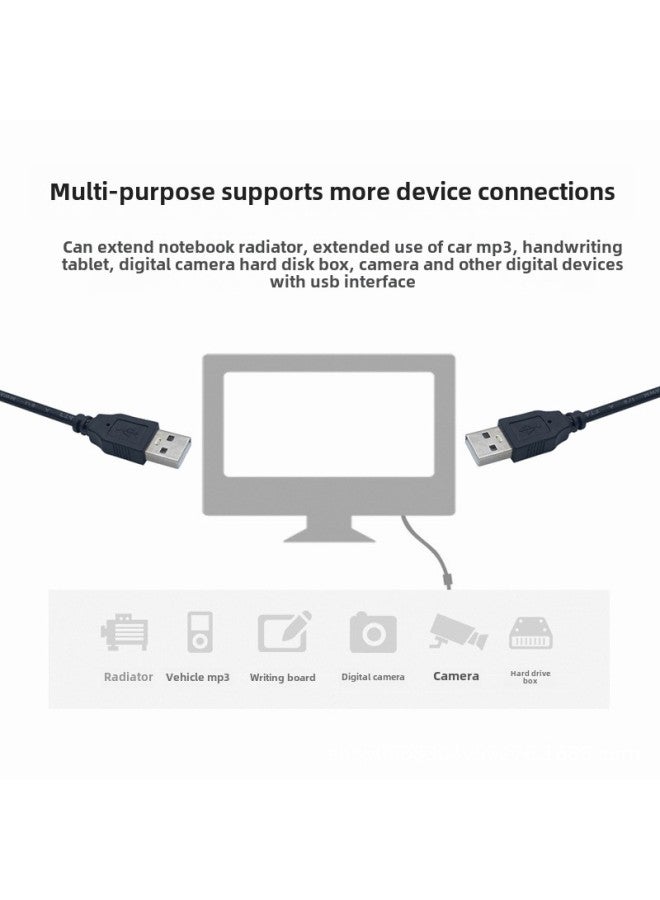 Usb2.0 Data Cable Transmission Mobile Hard Disk Box Notebook Computer Cooling Interface Usb Male To Male Cable-Color:Black-Line Length:0.5M Bare Wire Is Not Tied  - Image 3