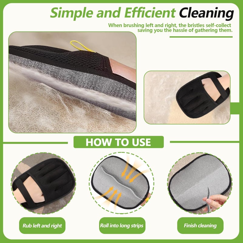 Bumilily 2 Packs Electrostatic Pet Hair Remover Glove for Dogs and Cats â€“ Reusable Brush Pet Hair Removal Glove for Furniture, Car Interiors, Bedding & Clothing - Image 2
