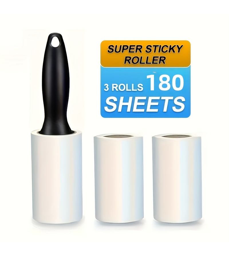 Heavy Duty Lint Roller Replacement Rollers 4 Rolls For Pet Hair Removal Clothes Carpets Seat Covers Dust Lint Cleaning Accessory Home Tool - Image 2
