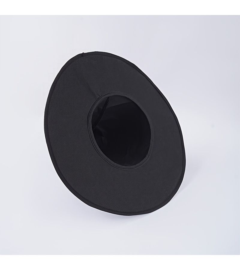 Women Black Elegant Witch Hat With Wide Brim Pointed Star And Moon Design Costume Accessory For Halloween Themed Parties - Image 5