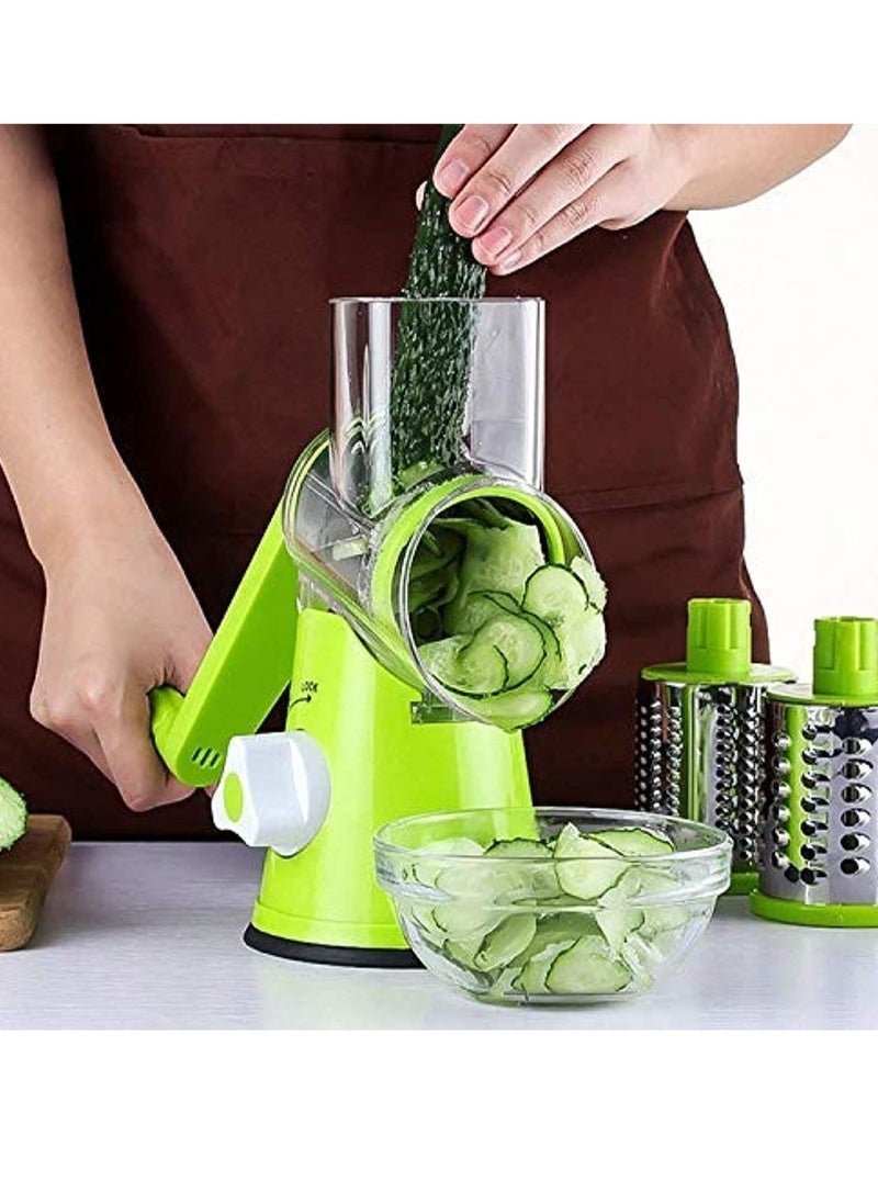 ELTRAZONE - 4 Pcs Vegetable Slicer 3 In 1 Handheld Spiral Rotary Drum Slicer For Vegetable Fruit Cheese Nut - Image 1