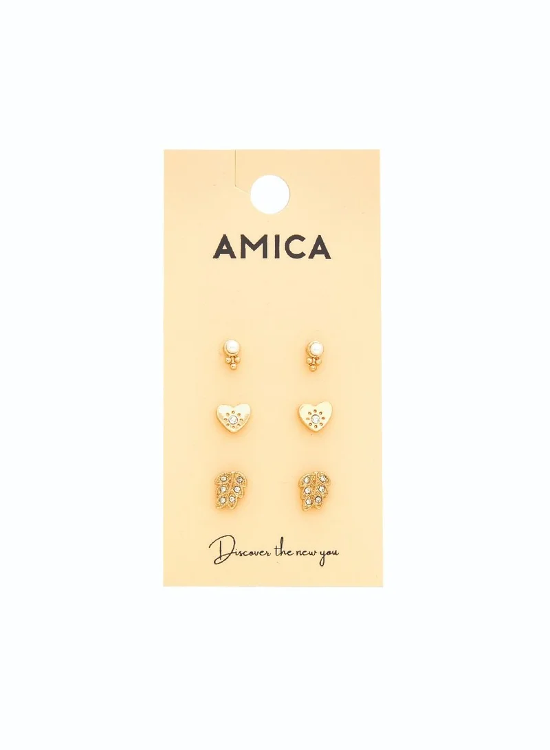 AMICA Multi-Design Set of 3 Earrings