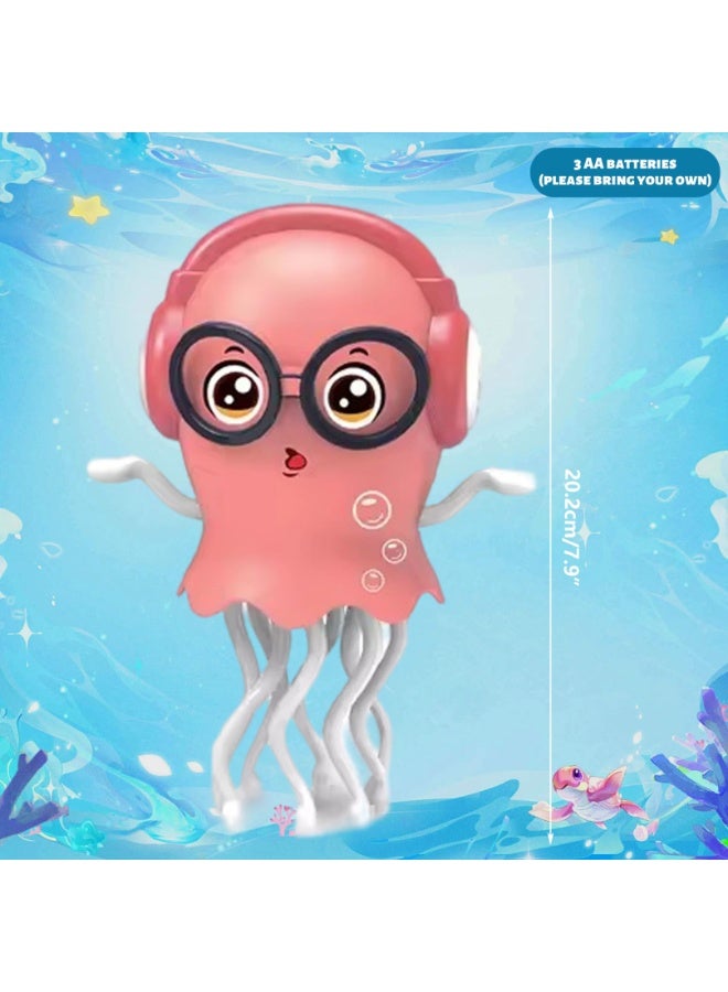 بورتوني لعبة قنديل البحر الراقص للأطفال، لعبة طفل زاحف موسيقية مع أضواء LED وموسيقى، لعبة تفاعلية لوقت البطن، هدية مثالية للأولاد والبنات من عمر 3 إلى 8 سنوات - Image 4