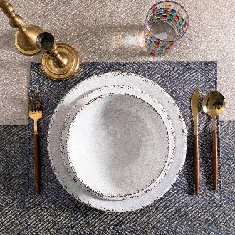 ZAROCRUS Classic Vintage White Melamine Dinner Plate Set 11inch Lightweight Round Kitchen Plates Set for Salad Pasta Unbreakable RV Camping Dining Serving Dishes for Parties Set of 6 - Image 4