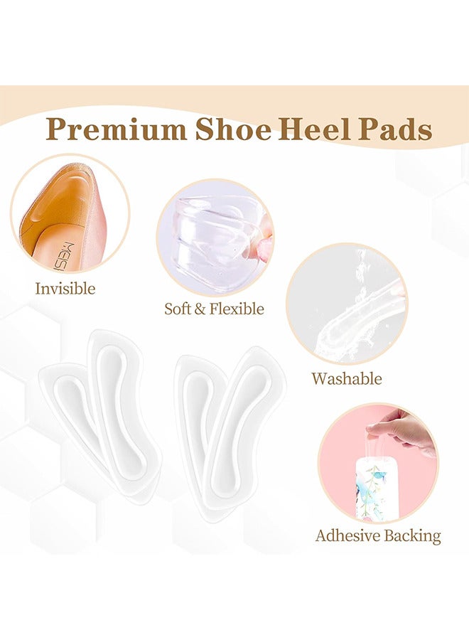 Depend Heel Cushion Inserts, Clear Heel Cushion Pad Stickers Liner Self Adhesive High Heel Silicone Non Slip Shoe Cushion Pads Stickers, Foot Care Protector For Women And Girls 10 Pairs - Image 4