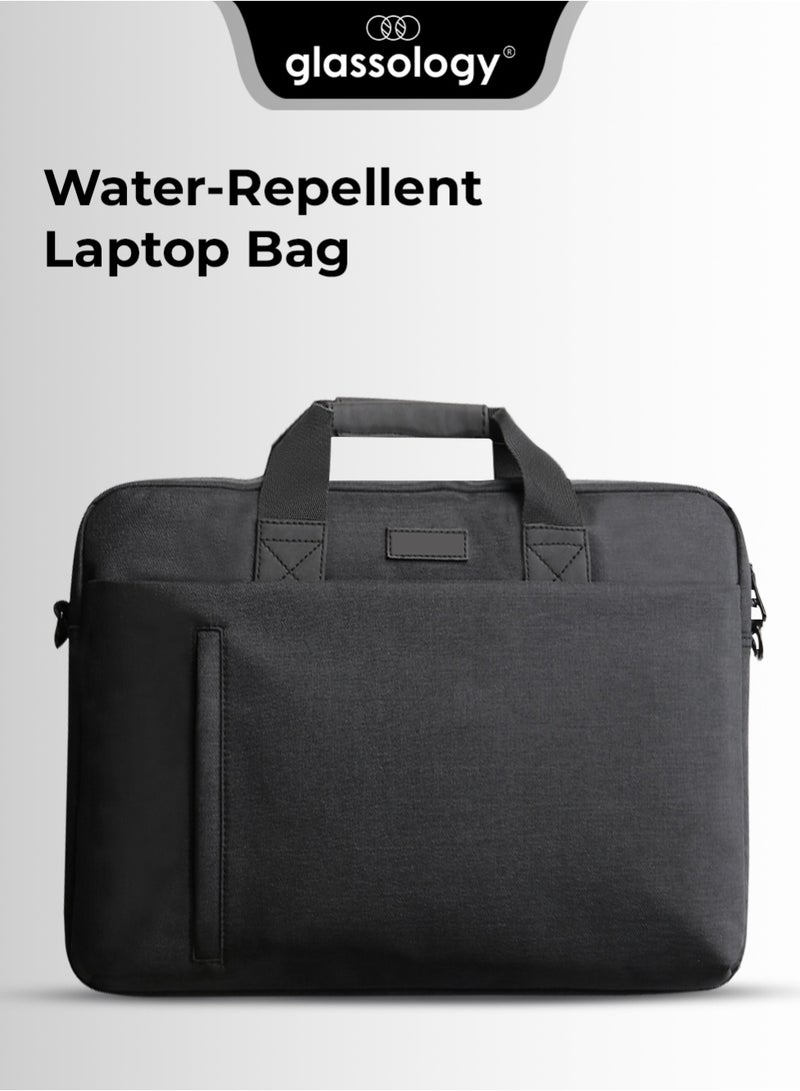 جلاسولوجي Glassology Laptop Bag Slim & Padded Multi Pocket Water Resistant Polyester 15 16 inch Black - Image 1