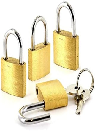 Set 4 Of Mini Brass 25MM Padlocks For Luggage, Lockers, Solid Brass Keyed Alike Padlocks - pzsku/Z6ECF9979F1456BDB8601Z/45/_/1716582980/6ad75a71-d47d-4899-8478-b956784850dd