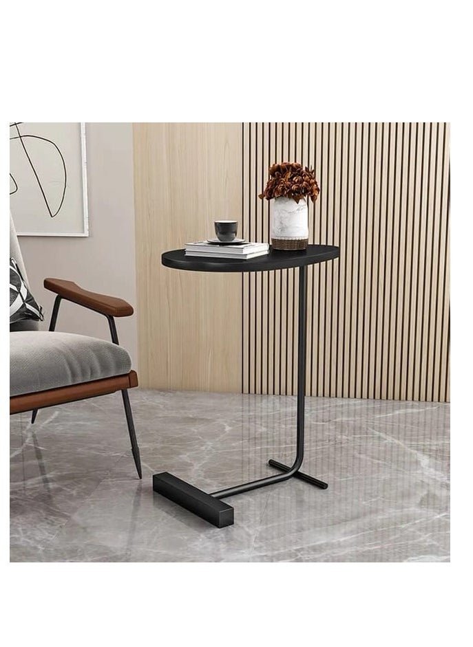 Generic - Side Table, Oval Table, C-Shaped End Table, Modern Decorative Table Accent Table Sofa Side Table for Living Room, Bedroom, Hotel, Wooden Look(Size:45 * 30 * 60CM - Image 1