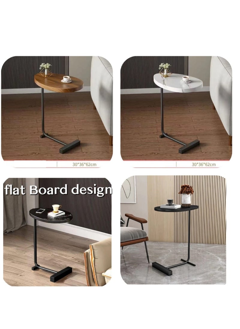 Generic - Side Table, Oval Table, C-Shaped End Table, Modern Decorative Table Accent Table Sofa Side Table for Living Room, Bedroom, Hotel, Wooden Look(Size:45 * 30 * 60CM - Image 1