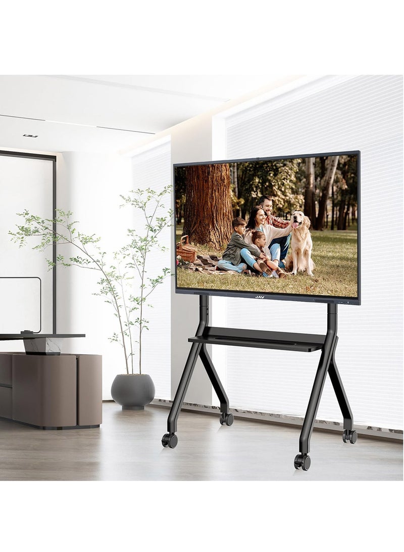 FlashHawk Mobile TV Stand with Wheels for 42-75 Inch Screen TVs or Interactive Whiteboard, Floor TV Cart for Home School Office Black - Image 1