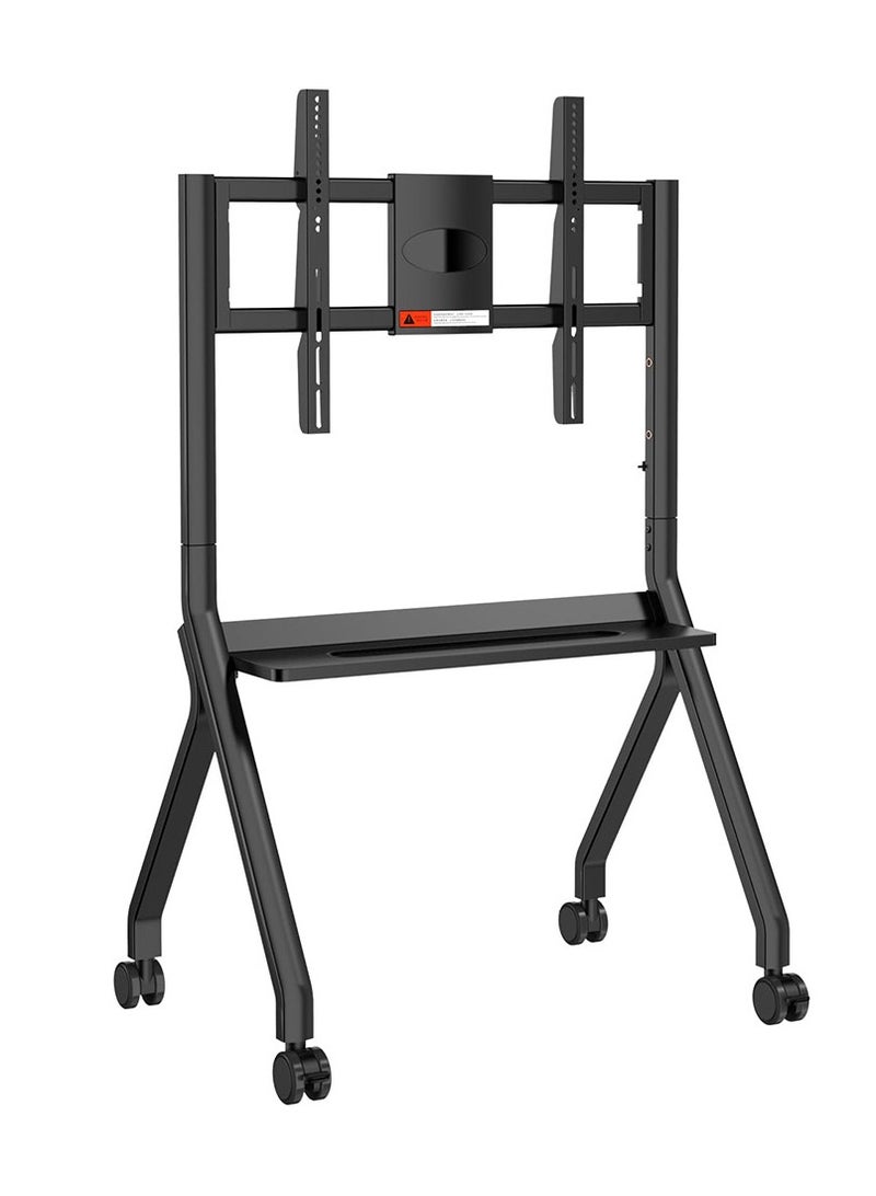 FlashHawk Mobile TV Stand with Wheels for 42-75 Inch Screen TVs or Interactive Whiteboard, Floor TV Cart for Home School Office Black - Image 2