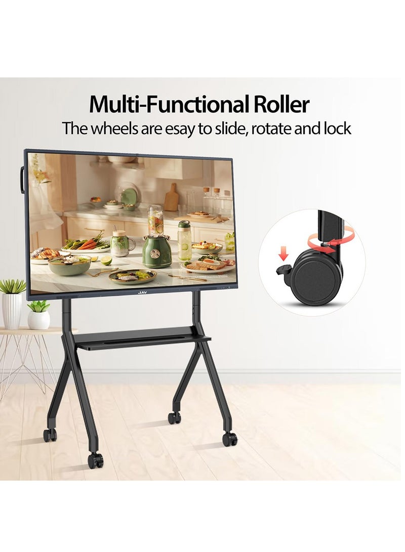 FlashHawk Mobile TV Stand with Wheels for 42-75 Inch Screen TVs or Interactive Whiteboard, Floor TV Cart for Home School Office Black - Image 4