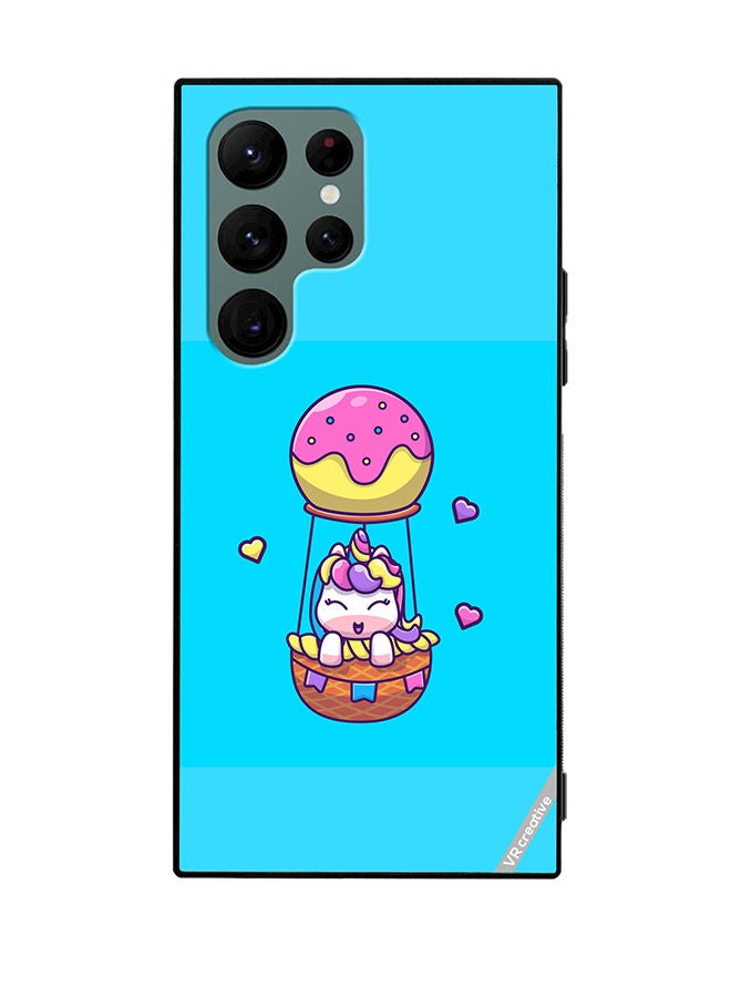 VR CREATIVE Protective Case Cover For Samsung Galaxy S22 Ultra 5G Flying Unicorn Design Multicolour - Image 1