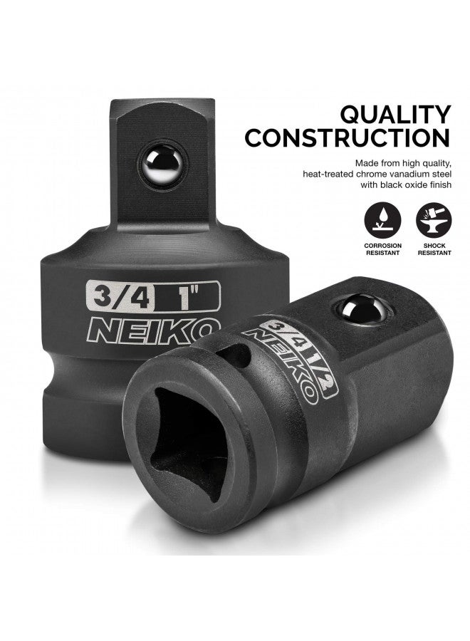 Neiko NEIKO 30223A 8 PC Impact Socket Adapter Set, Standard SAE Size, Cr-V Steel, Impact Driver & Wrench Conversion Kit, Locking Impact Socket Adapters & Reducer Set, Ball Detent, 1/4, 3/8, 1/2", 3/4, 1  - Image 2