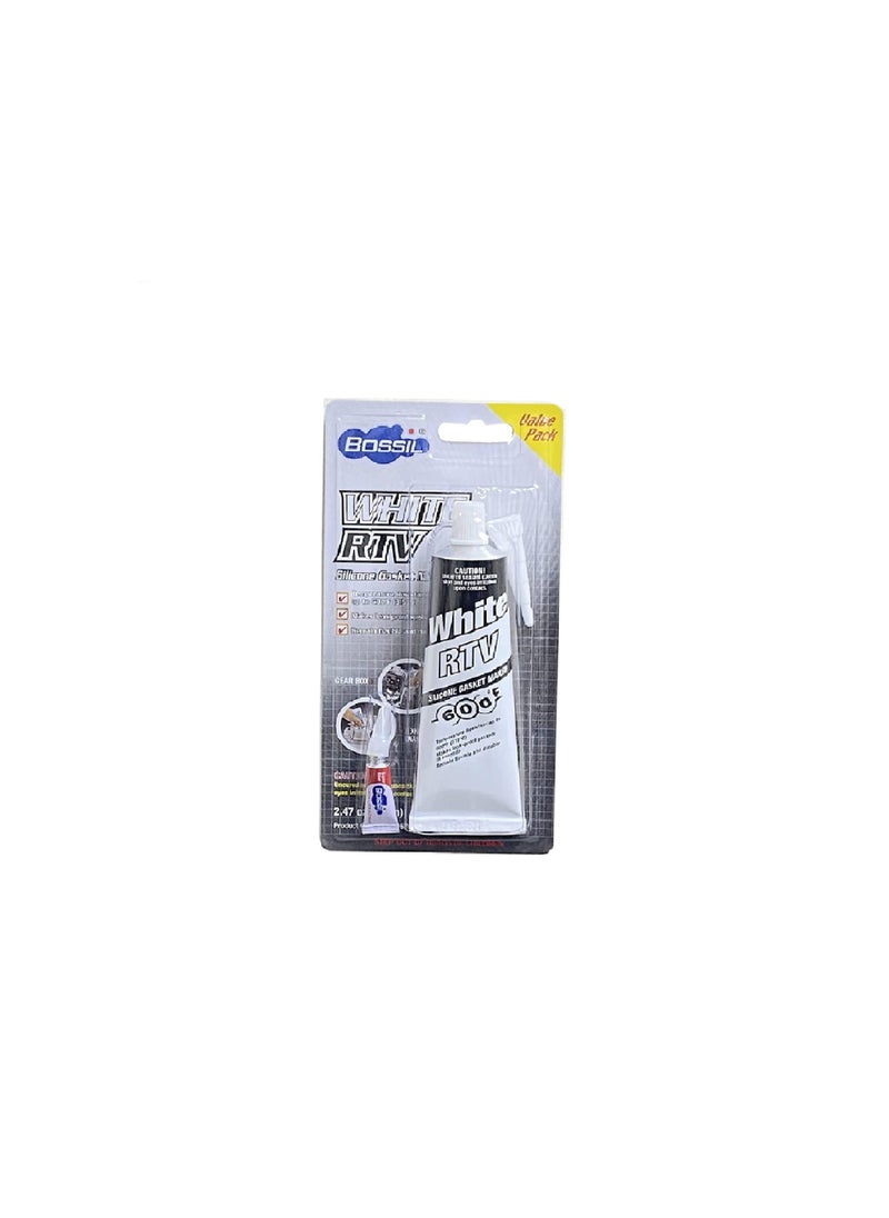 Bossil Bossil RTV Silicone Gasket Maker White 2.47oz 
