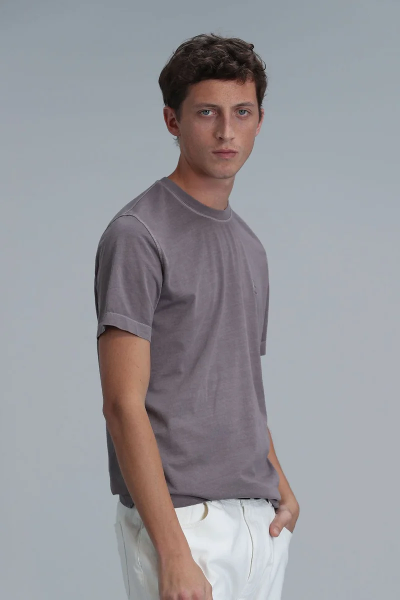 Lufian Men's Sarder Basic T-Shirt 111020216 Mink
