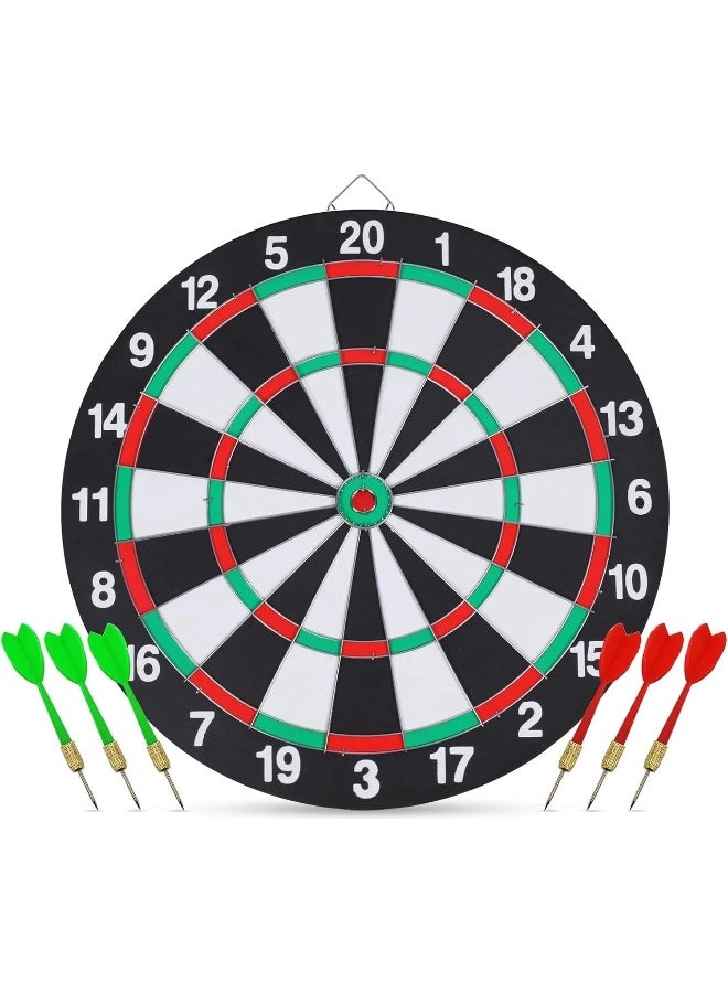 DEXO Paper Dart Board Set with 6 Darts, 17.5 Inch - Image 2