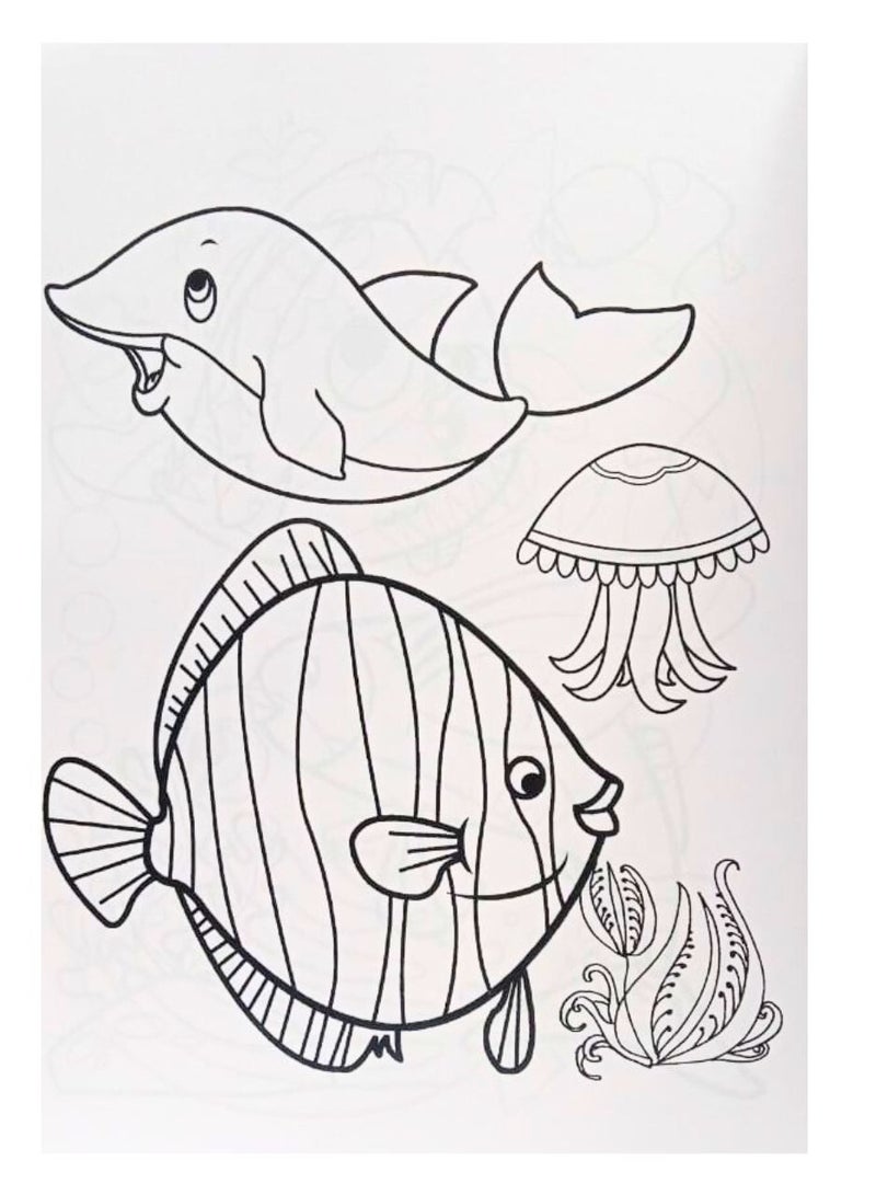 Undersea World Colour Filling Book for Kids, Ages 3+, Multicolour - Image 2