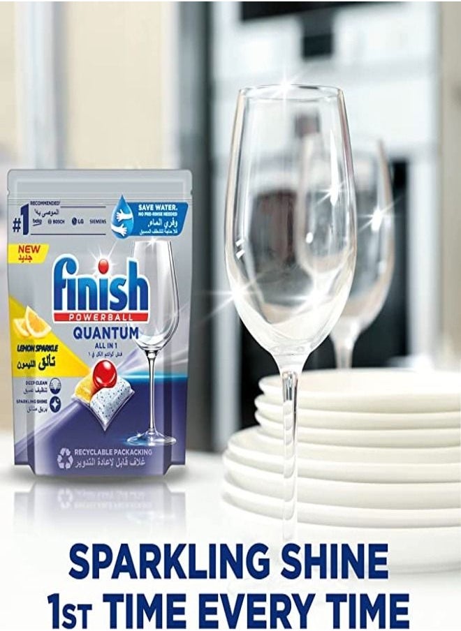 Finish - Finish Powerball Dishwasher Detergent All in One Tablets for Deep Clean & Sparkling Shine, Lemon Sparkle - 50 Tabs - Image 1
