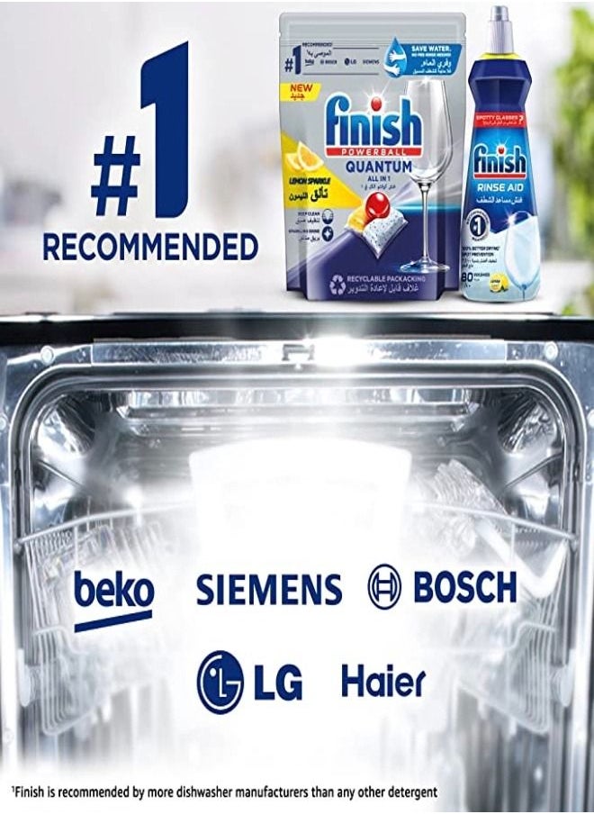 Finish - Finish Powerball Dishwasher Detergent All in One Tablets for Deep Clean & Sparkling Shine, Lemon Sparkle - 50 Tabs - Image 1