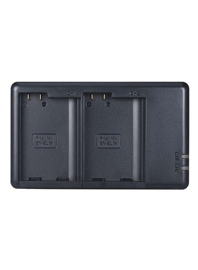 NIBEMINENT 2-Channel Micro USB Camera Battery Charger For Nikon EN-EL15 Black  - Image 4