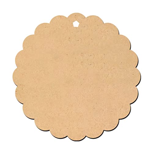 ROOT KRAFT MDF Cutouts | Wooden Cutout for Craft | Pine Wood | Unfinished Tags for Key Chain, Slices Crafts, Xmas, Decorations, Painting | Resin Art Work | MDF Board Cutouts, Floral- [50pcs- 5x5 cm] - Image 4