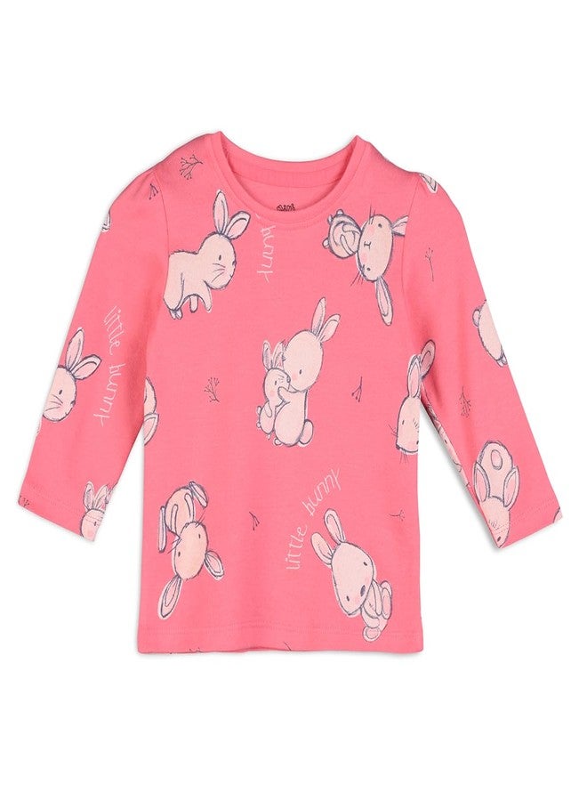 miniklub Baby Girls Round Neck Full Sleeves Knitted Cotton Knit Top, Pack of 1,Orange & Pink (18-24M) - Image 5