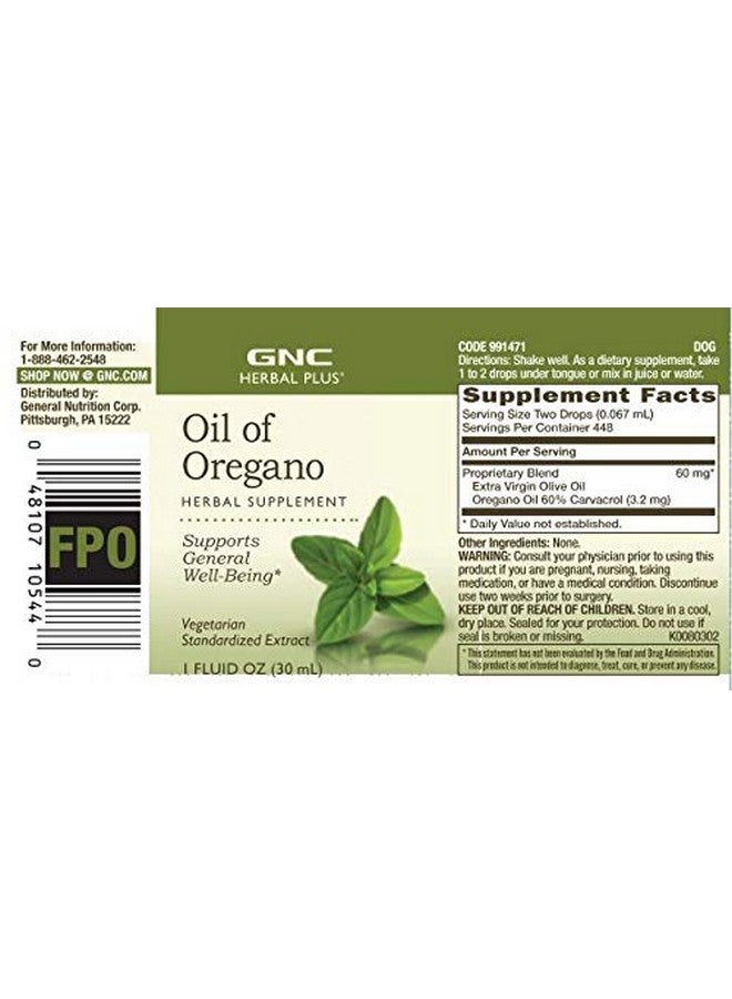جي إن سي زيت الأوريجانو العشبي من GNC | يدعم الصحة العامة | نباتي | 1 أونصة سائلة/30 مل - Image 3