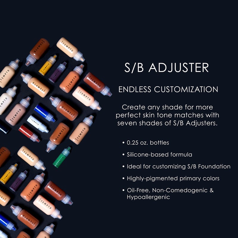 TEMPTU S/B Silicone-Based Shade Adjuster Starter Set: Long-Lasting, Highly-Pigmented Formula For Customizing S/B Foundation Shades | Includes 7 Primary Colors - Image 4