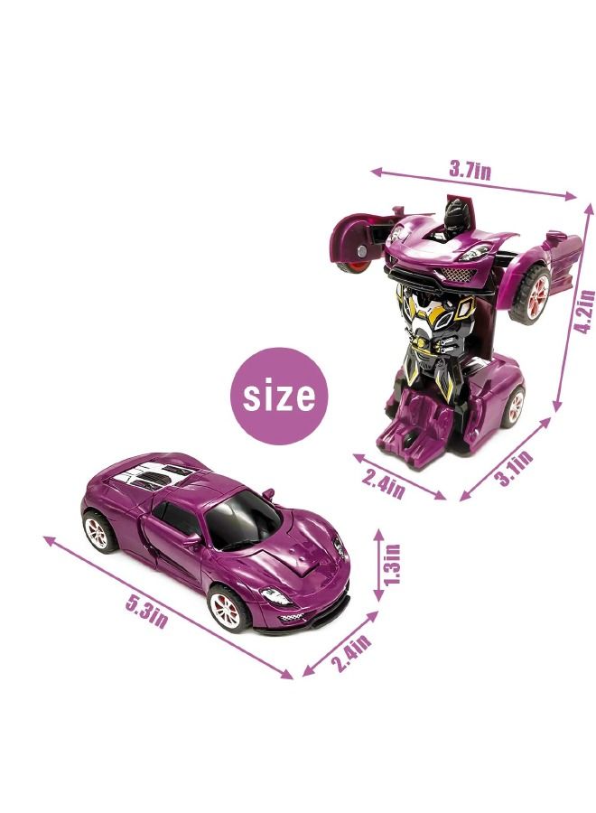 Robot Car Toy 2 in 1 Deformation Car, Transforming Toys Car, Car Model Friction Powered Car Toy for Kids Girl Boys  - Image 5