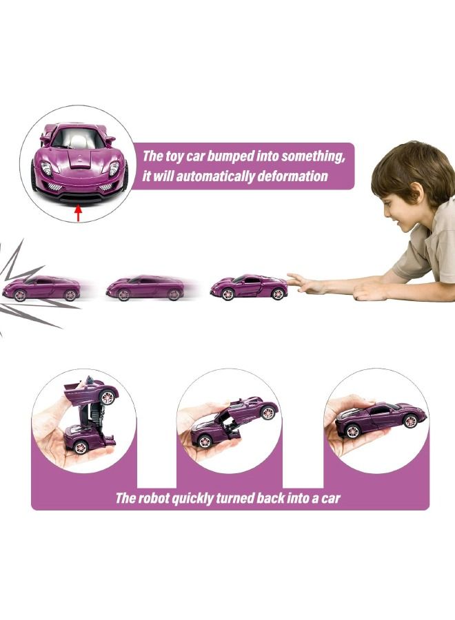 Robot Car Toy 2 in 1 Deformation Car, Transforming Toys Car, Car Model Friction Powered Car Toy for Kids Girl Boys  - Image 2