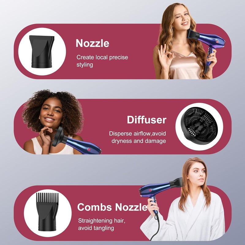 CONFU Hair Dryer Pro, Professional Ionic Salon Blow Dryer with Diffuser for Women and Men, 5X Fast Drying, Powerful and Quiet Hair Blow Dryer for Fast & Easy Styling (1875 Watts) - Image 5
