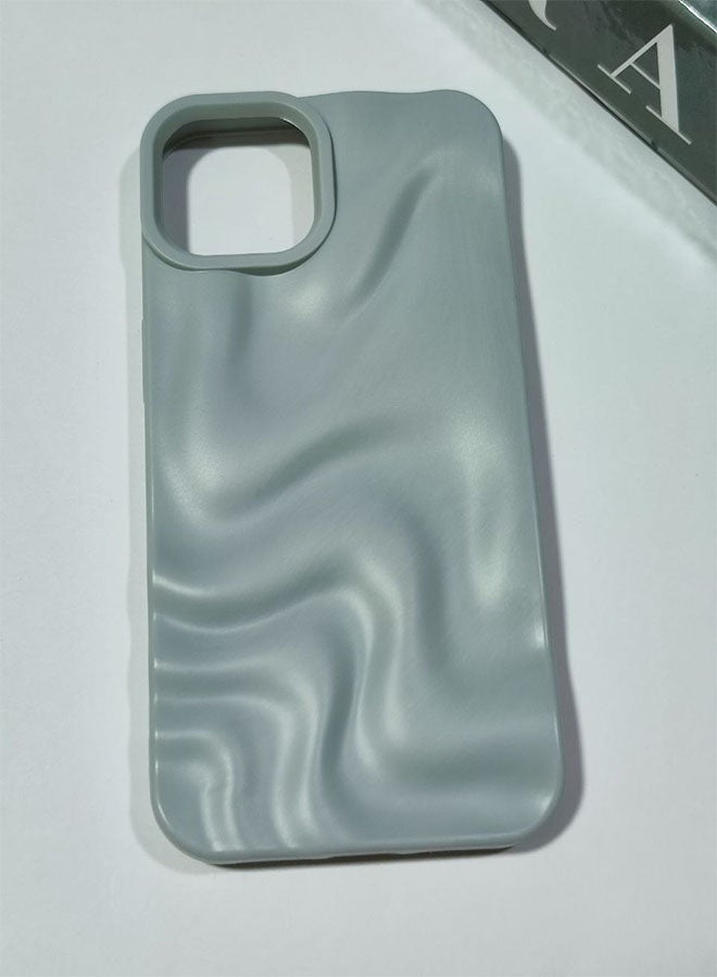 Premium Matte Case Compatible with iPhone 13 / 14, Featuring a 3D Wave Design, Durable Material for Shock and Scratch Protection, a Comfortable Feel, and a Stylish Look - Blue - Image 2