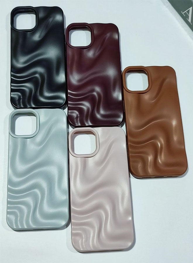 Premium Matte Case Compatible with iPhone 13 / 14, Featuring a 3D Wave Design, Durable Material for Shock and Scratch Protection, a Comfortable Feel, and a Stylish Look - Blue - Image 4